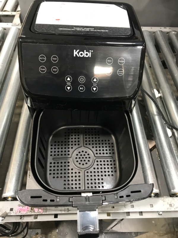 Photo 3 of -USED FOR PARTS-
Kobi Air Fryer, XL 5.8 Quart,1700-Watt Electric Hot Air Fryers Oven & Oilless Cooker, LED Display, 8 Preset Programs, Shake Reminder, for Roasting, Nonstick Basket, ETL Listed (100 Recipes Book Included) (Black)
