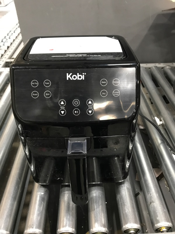 Photo 2 of -USED FOR PARTS-
Kobi Air Fryer, XL 5.8 Quart,1700-Watt Electric Hot Air Fryers Oven & Oilless Cooker, LED Display, 8 Preset Programs, Shake Reminder, for Roasting, Nonstick Basket, ETL Listed (100 Recipes Book Included) (Black)
