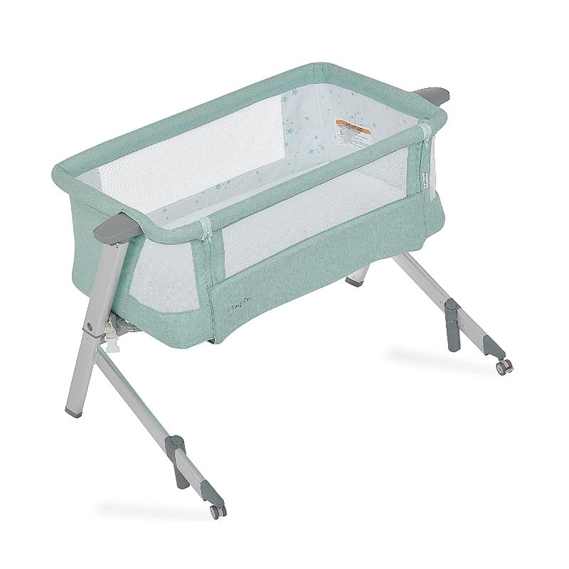 Photo 1 of Dream On Me Skylar Bassinet and Beside Sleeper in Mint, Lightweight and Portable Baby Bassinet, Five Position Adjustable Height, Easy to Fold and Carry Travel Bassinet, JPMA Certified
