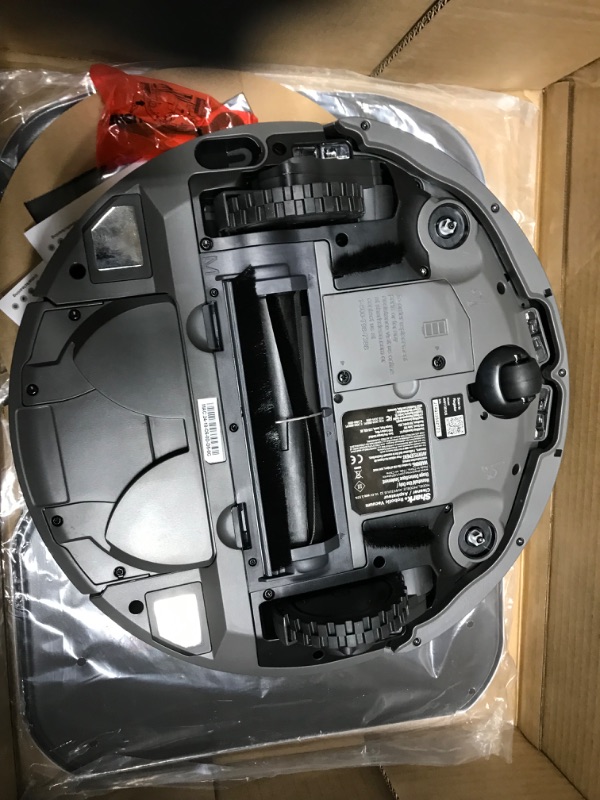 Photo 3 of **BATTERY NEEDS TO BE CHARGED***
Shark AV911S EZ Robot Vacuum with Self-Empty Base, Bagless, Row-by-Row Cleaning, Perfect for Pet Hair, Compatible with Alexa, Wi-Fi, Gray Multi-Surface Brushroll Gray 30 Day Self-Empty Base Capacity