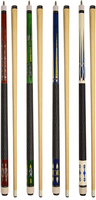 Photo 1 of **2 incomplete cues**
Set of 4 Pool Cues New 58" Billiard House Bar Pool Cue Sticks
