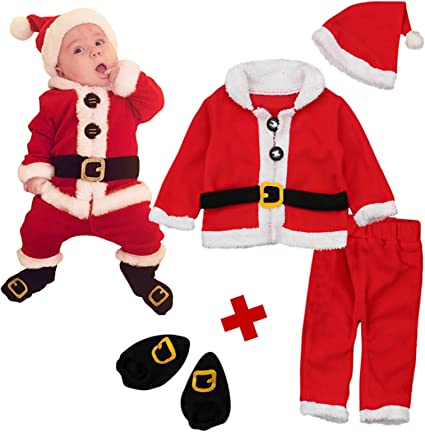 Photo 1 of Baby Girls Boys Christmas Costumes Santa Claus Jacket Coat Long Pants Hat Socks Cosplay 4Pcs Clothes Set
SIZE- 18-24 MONTHS 