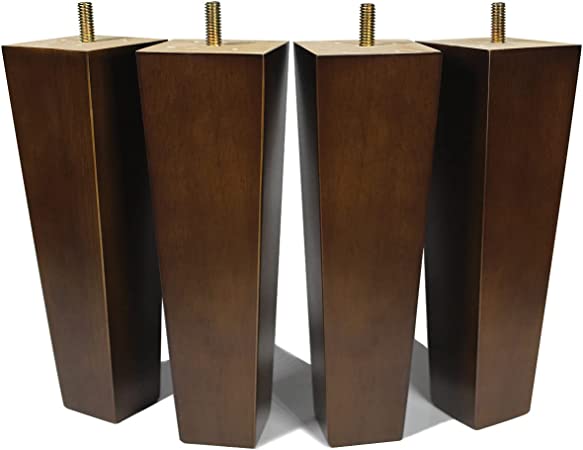 Photo 1 of 8" Espresso Finish Square Tapered Wooden Legs ( Set of 4 )
