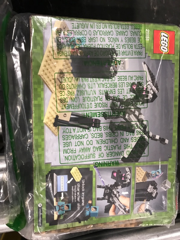 Photo 2 of *USED*LEGO Minecraft The End Battle 21151 Ender Dragon Building Kit Includes Dragon Slayer and Enderman Toy Figures for Dragon Fighting Adventures (222 Pieces)
