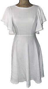 Photo 1 of Women’s Aphratti White Dress Flutter Sleeve Cute Fit and Flare Cocktail Party XL