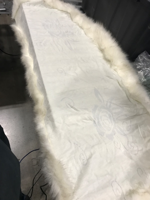 Photo 1 of faux fur edge shawl/scarf (roughly 27" x 60")