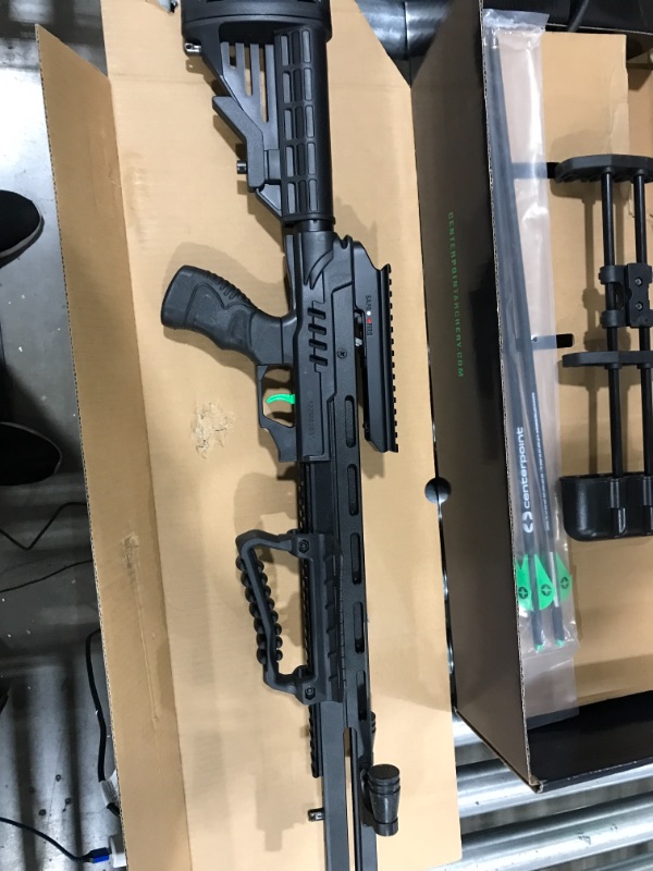 Photo 1 of CenterPoint Archery Sniper Elite 385 Crossbow Package C0004 with 4x32mm Scope, Quiver and Arrows, Black/Camo