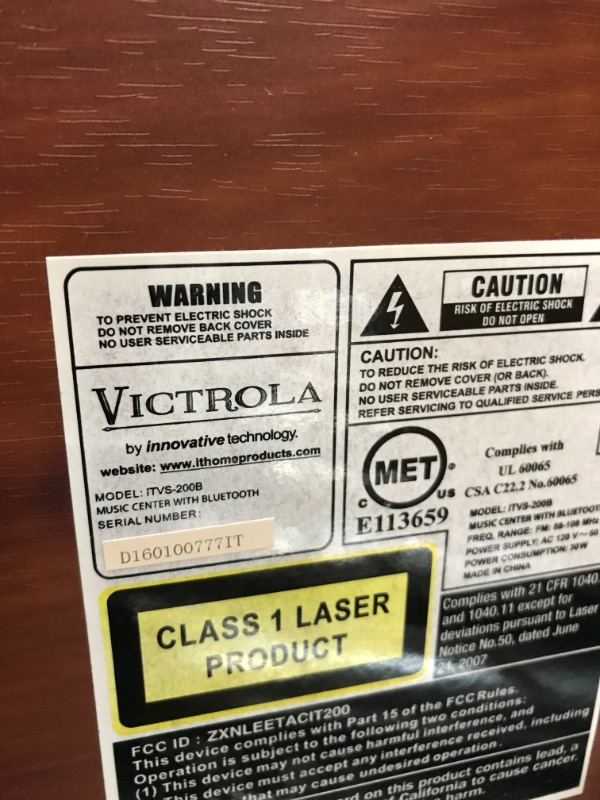 Photo 5 of Victrola Nostalgic 6-in-1 Bluetooth Record Player & Multimedia Center with Built-in Speakers - 3-Speed Turntable, CD & Cassette Player, FM Radio | Wireless Music Streaming | Mahogany
