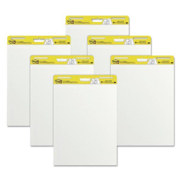 Photo 1 of Post-it Easel Pads Super Sticky 559 VAD 6PK 25 X 30 Self Stick Easel Pads - White (30 Sheets/Pad, 6 Pads/Carton)
