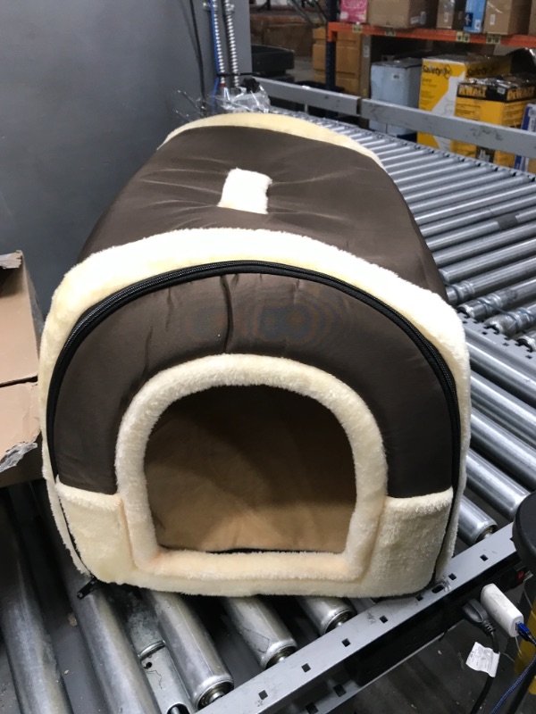 Photo 2 of ANPPEX Igloo Dog House, Portable Cat Igloo Bed with Removable Cushion, 2 in 1 Washable Cozy Dog Igloo Bed Cat Cave, Foldable Non-Slip Warm for Pets Puppy Kitten Rabbit
