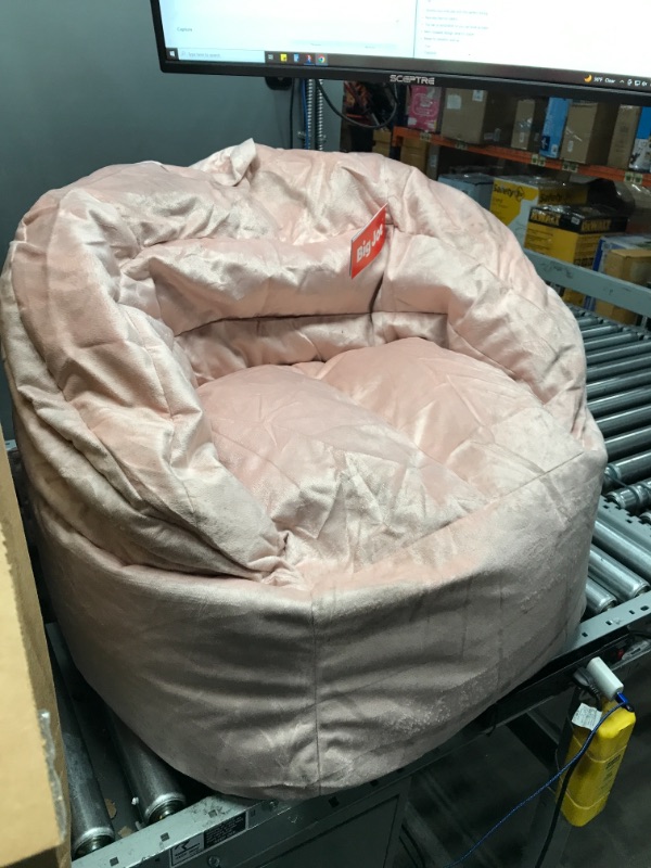 Photo 4 of Big Joe Stack Chair, Desert Rose Plush Bean Bag & Bean Refill 100L 2 Pack Desert Rose Plush Stack Chair Chair + Bean Refill 100L