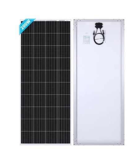 Photo 1 of 200-Watt 12-Volt Monocrystalline Solar Panel for Off Grid Large System Residential Commercial House Cabin Sheds Rooftop set of 2 
