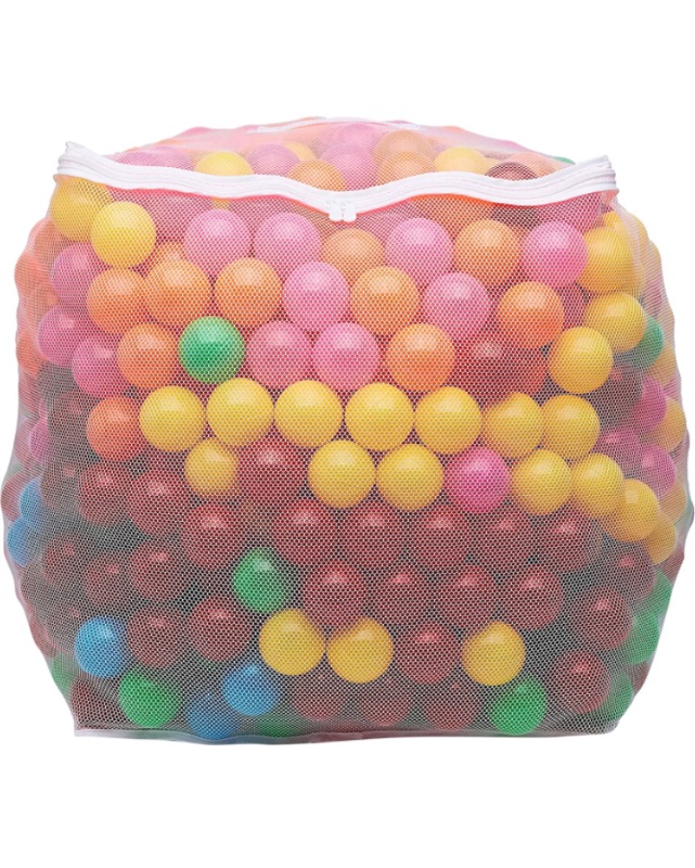 Photo 1 of Amazon Basics BPA Free Crush-Proof Plastic Pit Balls with Storage Bag, Toddlers Kids 12+ Months, 6 Bright Colors - Pack of 1000