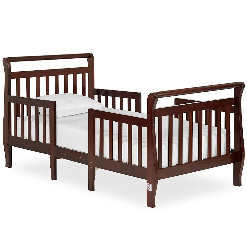 Photo 1 of Dream On Me Emma 3-in-1 Convertible Toddler Bed in Espresso, Converts to Two Chairs and-Table, Low to Floor Design, JPMA Certified, Non-Toxic Finishes, Safety Rails
