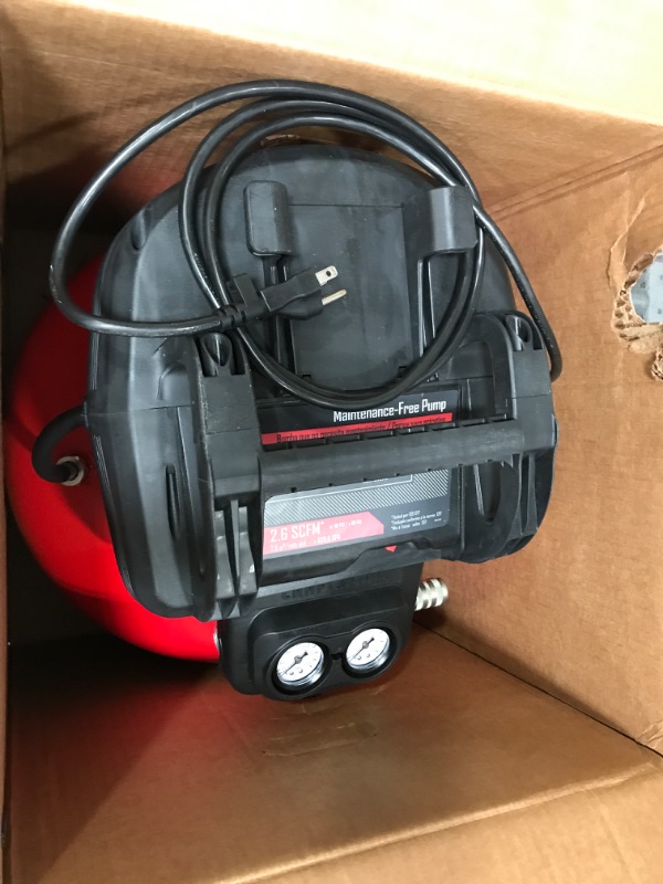 Photo 3 of CRAFTSMAN Air Compressor, 6 Gallon, Pancake, Oil-Free with 13 Piece Accessory Kit (CMEC6150K)