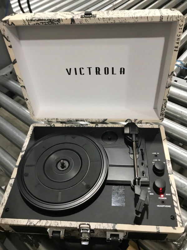 Photo 2 of Victrola Vintage 3-Speed Bluetooth Portable Suitcase Record Player & Vintage 3-Speed Bluetooth Portable Suitcase Record Player with Built-in Speakers | Upgraded Turntable Audio Sound