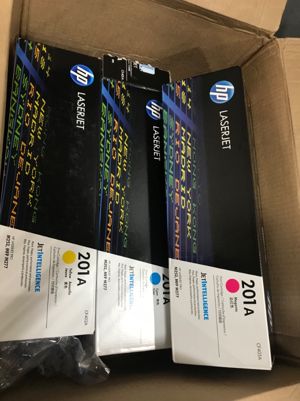 Photo 5 of 201A Toner CF400A CF401A CF402A CF403A: Replacement for HP 201A 3-Pack Black/Cyan/Magenta/Yellow Toner Cartridges Color Pro M277dw M252n M277c6 M277n M252dw...
