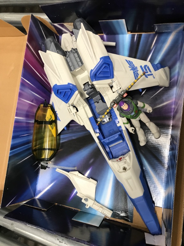 Photo 2 of *** USED *** Disney and Pixar Lightyear Toys, XL-15 Spaceship Vehicle with Buzz Lightyear Action Figure and Projectiles, Blast and Battle Pack???? Frustration Free Packaging