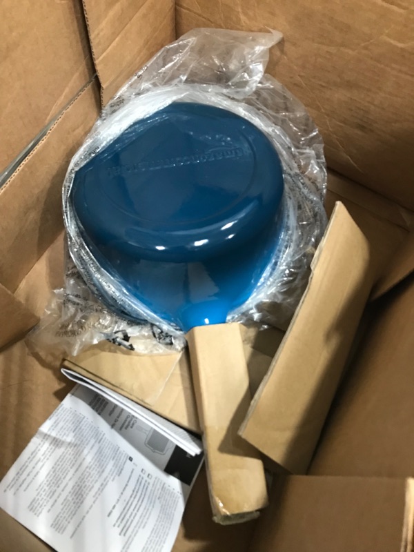 Photo 1 of AmazonCommercial Enameled Cast Iron Skillet, 10-Inch, Blue
