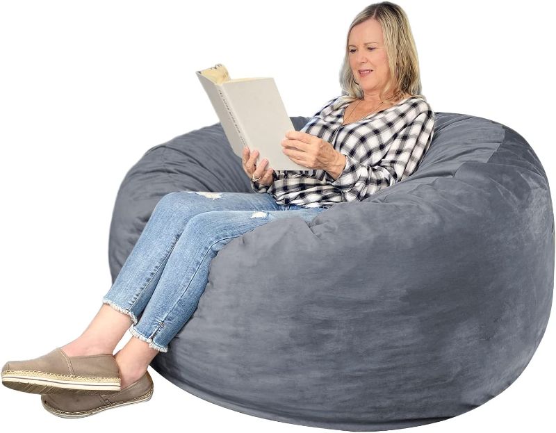Photo 1 of 
EDUJIN Bean Bag Chairs: Adults 4' Memory Foam Filled Furniture Bag with Ultra Soft Dutch Velvet Cover, Round Fluffy Lazy Sofa for Dorm Room and Living...
Size:Grey
Color:4 Foot