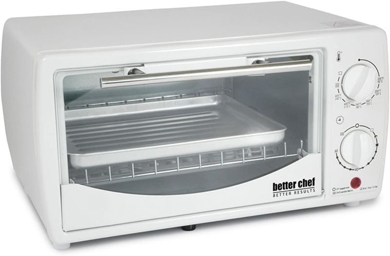 Photo 1 of Better Chef Basic Toaster Oven | 4-Slice | 60-Minute Timer | Slide Out Rack | Bake Tray | Broil (White)
Color:White