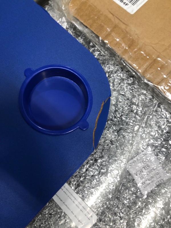 Photo 1 of **major cracks, view photos**
Laptop Lap Desk, Portable with Foam Filled Fleece Cushion, LED Desk Light, Cup Holder-for Homework, Drawing, Reading and More by Lavish Home (Blue) with LED Light, Pen & Cup Holder - Blue