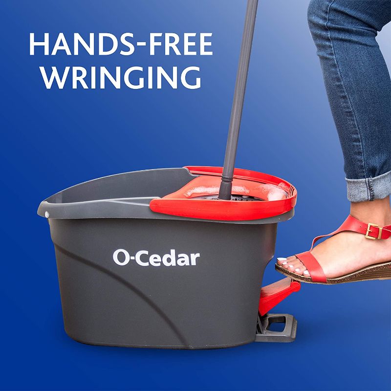 Photo 1 of ****bucket only***O-Cedar EasyWring Microfiber Spin Mop, Bucket Floor Cleaning System, Red, Gray
