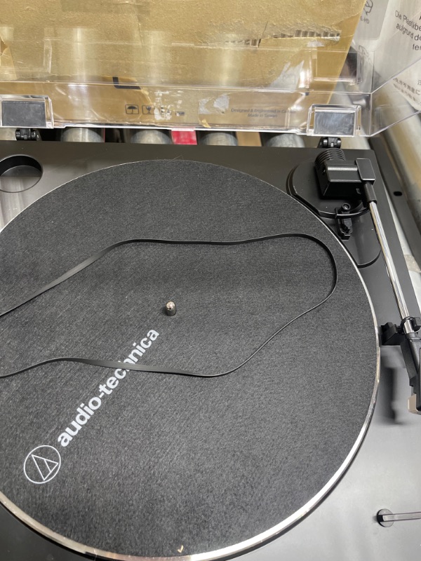 Photo 1 of Audio-Technica AT-LP60X-BK Fully Automatic Belt-Drive Stereo Turntable, Black, Hi-Fi, 2 Speed, Dust Cover, Anti-Resonance, Die-Cast Aluminum Platter
