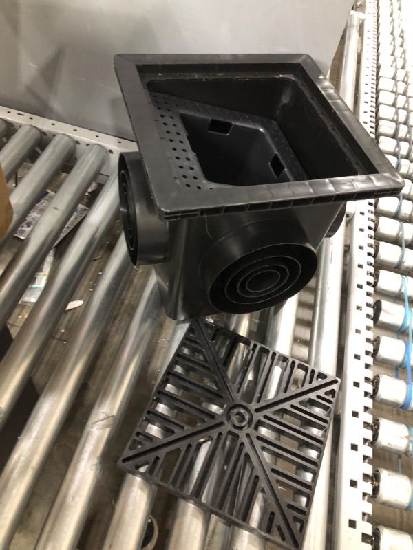 Photo 1 of 12"×12" Catch Basin Drainage Kit with Strainer Fit with 4 Different Size Pipes, Catch Basin for Drainage Adapter