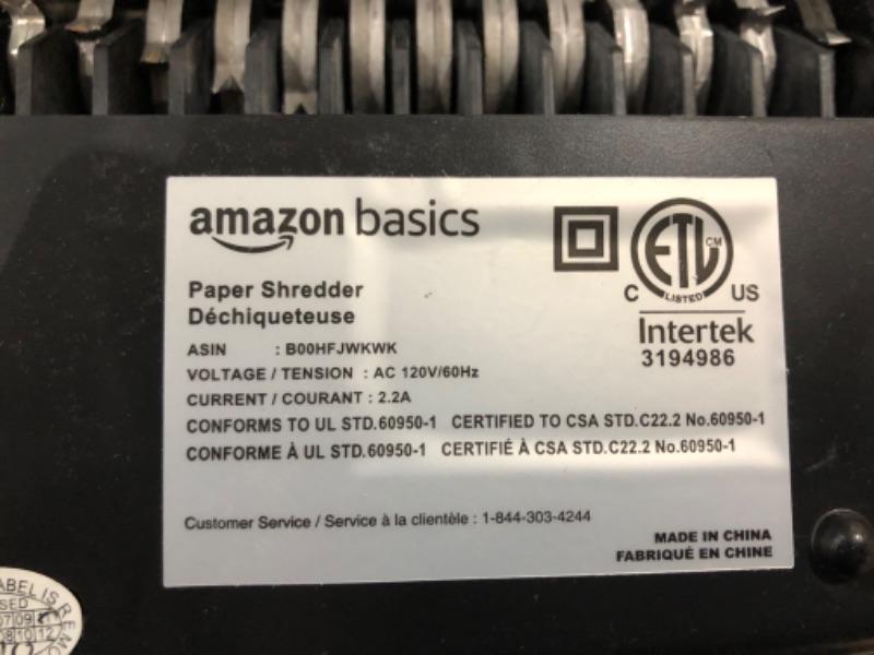 Photo 3 of Amazon Basics 6-Sheet Cross-Cut Paper Shredder