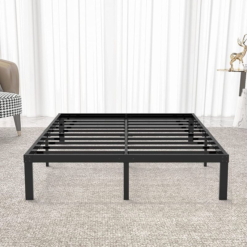 Photo 1 of 14" Queen Bed Frame Heavy Duty Metal Reinforced Platform with Maximum Storage Noise Free Sturdy Steel Slats Support 3500lbs LIJQCI
