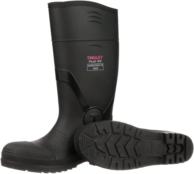 Photo 1 of Tingley Men's Rubber Workboot Rain Boot, Black size 10