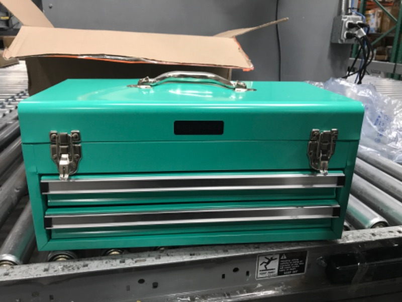 Photo 1 of amazon basic metal tool box turquoise