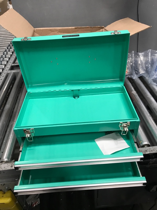 Photo 3 of amazon basic metal tool box turquoise