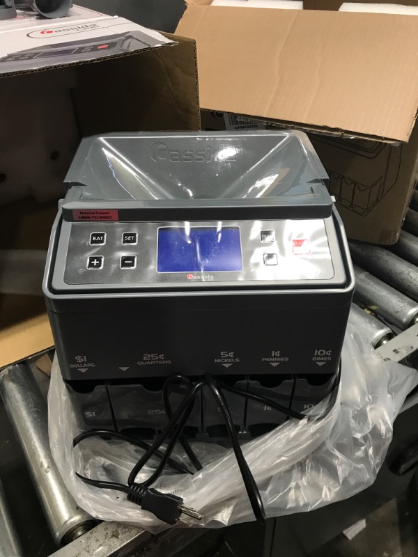 Photo 4 of Cassida C300 Professional USD Coin Counter, Sorter and Wrapper/Roller, 300 coins/min, with Quickload and Printing-Compatible