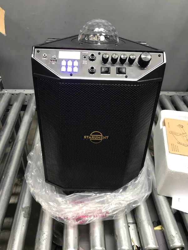Photo 1 of Starument Portable Karaoke Machine for Adults & Kids Complete Karaoke System Includes Bluetooth Speakers on Wheels, 2 Bluetooth Microphones, Disco Ball,...
