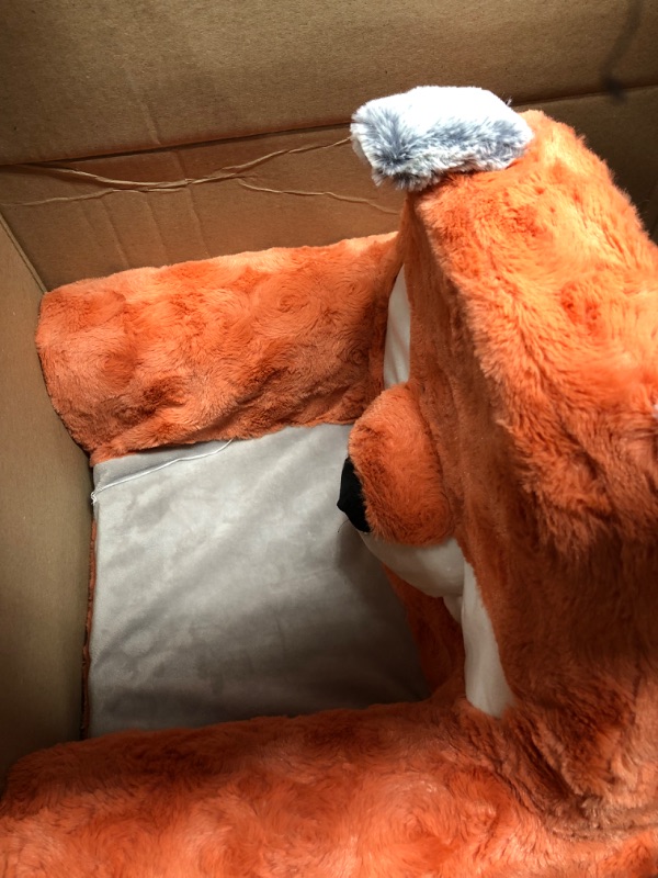 Photo 2 of Animal Adventure Orange Fox Soft Plush Children's Chair, Sweet Seats