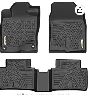 Photo 1 of Floor Mats Compatible with 2016-2021 Honda Civic Coupe/Sedan/Type R, 2017-2021 Honda Civic Hatchback, 1st & 2nd Row All Weather Protection, Black