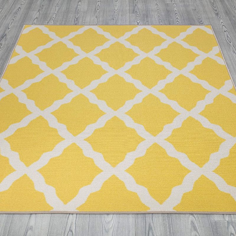 Photo 1 of 
Ottomanson Glamour Collection Non-Slip Rubberback Moroccan Trellis Design 5x7 Indoor Area Rug, 5' x 6'6", Yellow
Style:Contemporary