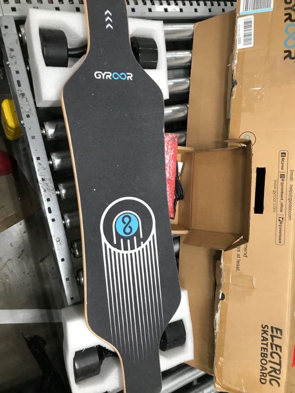 Photo 2 of Gyroor Electric Skateboards for Adults, Upgraded 23 Miles Long-Range Battery, 23 Mph with Powered 1100W Dual Motors, 3 Speed Mode Fast Electric Longboard 90mm PU Wheels Electric Skateboard with Remote
