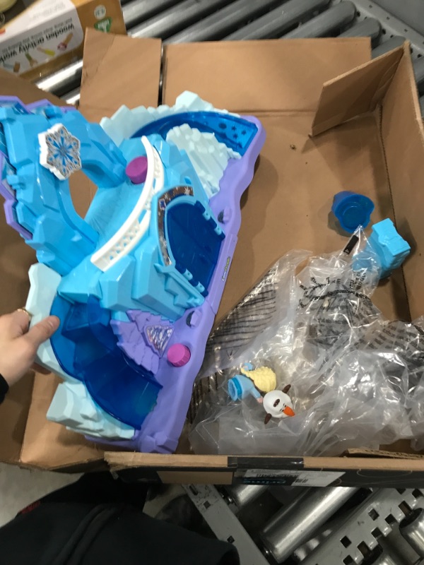 Photo 2 of Disney Frozen Toys, Fisher-Price Little People Toddler Playset With Elsa & Olaf Toys Lights & Music, Elsa's Ice Palace, Frustration-Free Packaging
