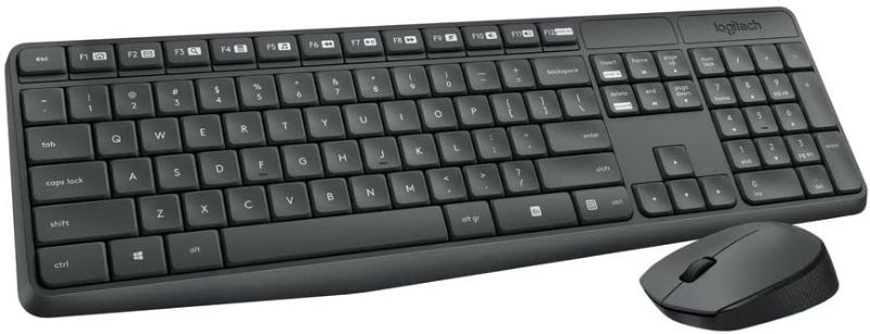 Photo 1 of Logitech MK235 Wireless Keyboard and Mouse Combo for Windows, 2.4 GHz Wireless Unifying USB Receiver, 15 FN Keys, Long Battery Life, Compatible with PC, Laptop
