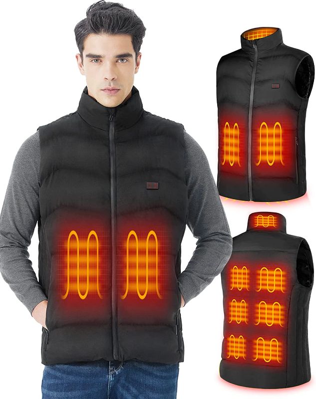 Photo 1 of  Heated Vest for Men, Warming Mens Heated Vest with 9 Heating Zones, Heating Vest for Hunting Fishing (No Battery)- MEDIUM 