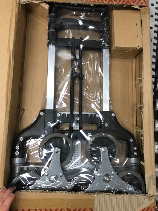 Photo 1 of Costway Folding Shopping Cart Stair Climbing Dolly w/ Bag & Bungee Cord
