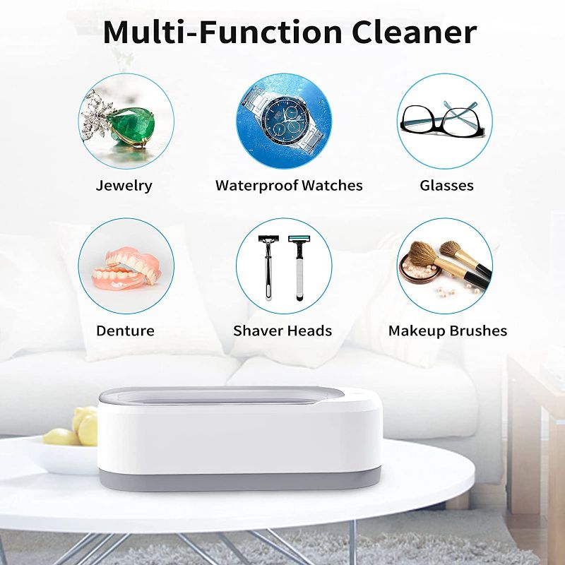 Photo 1 of 2022 Ultrasonic Jewelry Cleaner, Jewelry Cleaner with 46kHZ 12OZ(350ml) Stainless Steel Tank for Eye Glasses, Watches, Earrings, Ring, Necklaces, Coins, Razors