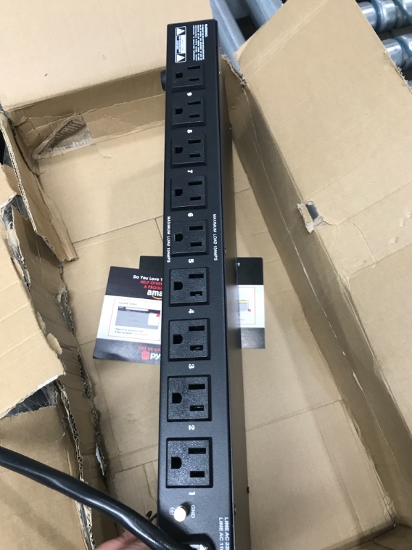 Photo 3 of PDU Power Strip Surge Protector - 150 Joules,9 Outlet Strips Surge Protector z - Heavy-Duty Electric Extension Cord Strip - 1U Rack Mount Protection Power Outlet Strip - 9 Front Switch - Pyle PDBC70 With Power Switches Protector