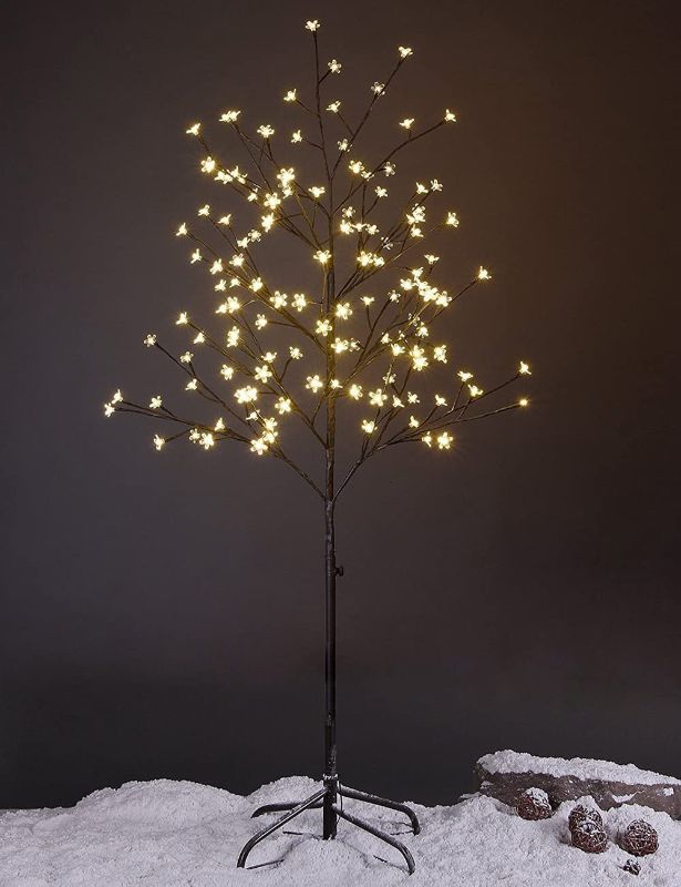 Photo 1 of Tree 5FT 128 LED Lighted Tree for Decoration Inside and Outside , Home Patio Wedding Festival Christmas Decor , Warm White