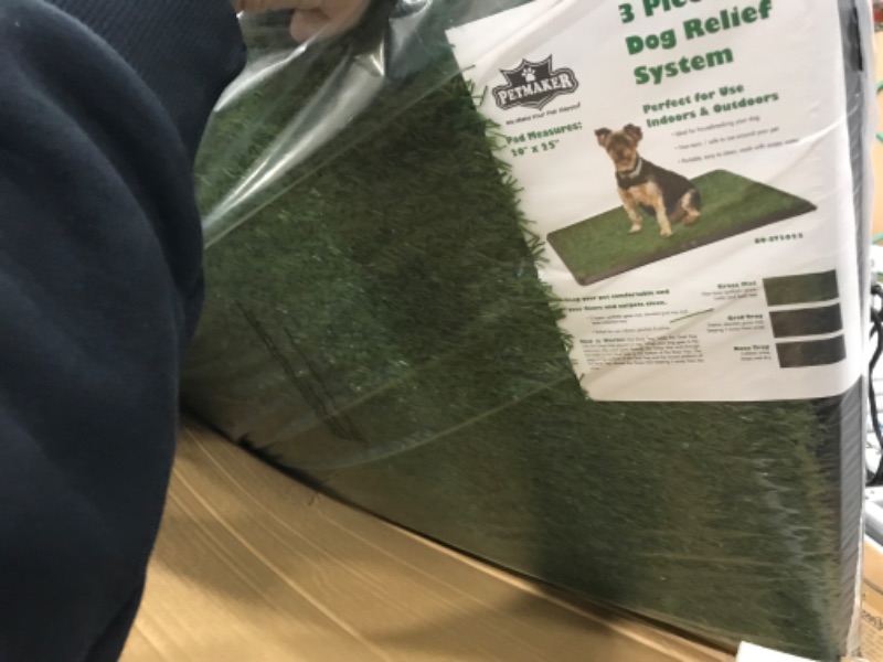 Photo 1 of Artificial Grass Puppy Pee Pad for Dogs and Small Pets - 20x25 Reusable 3-Layer Training Potty Pad with Tray - Dog Housebreaking Supplies by PETMAKER
