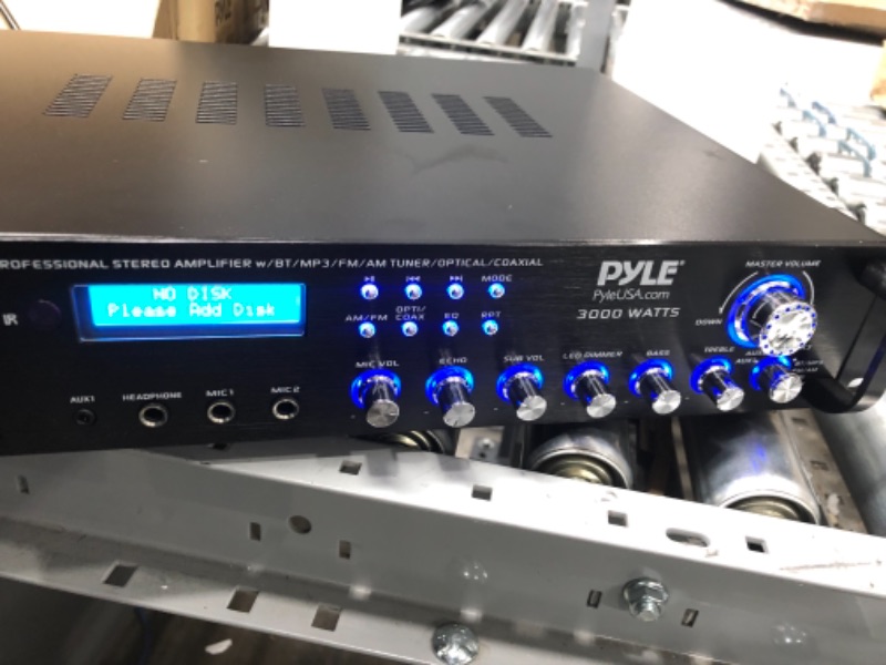 Photo 4 of Pyle PWMA4004BT Powerful 3000 Watt 4 Channel Bluetooth Hybrid Amplifier Receiver with 2 Battery Powered Handheld Microphones and Remote Control