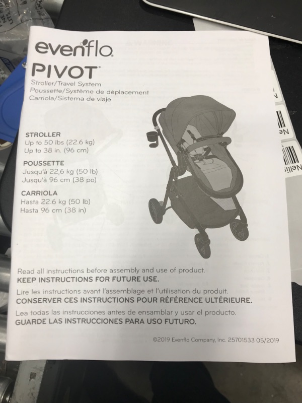 Photo 5 of Evenflo Pivot Modular Travel System With SafeMax Car Seat Only Travel System Casual Grey